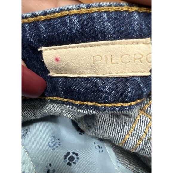 Pilcro Anthropologie Relaxed Straight Fit Jeans Womens Size 26P Distressed - Picture 12 of 15